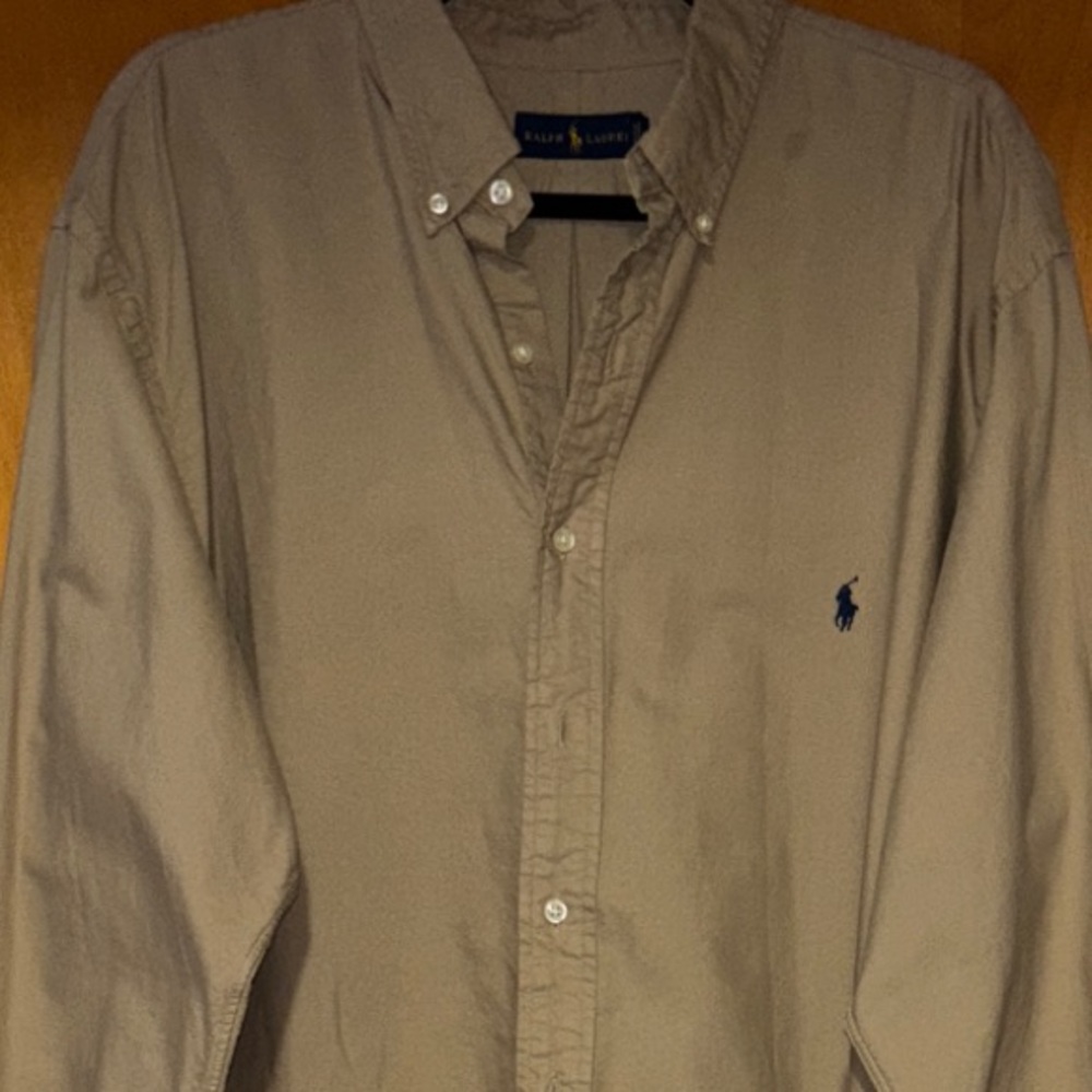 Ralph Lauren Men's Beige Button-Down Shirt